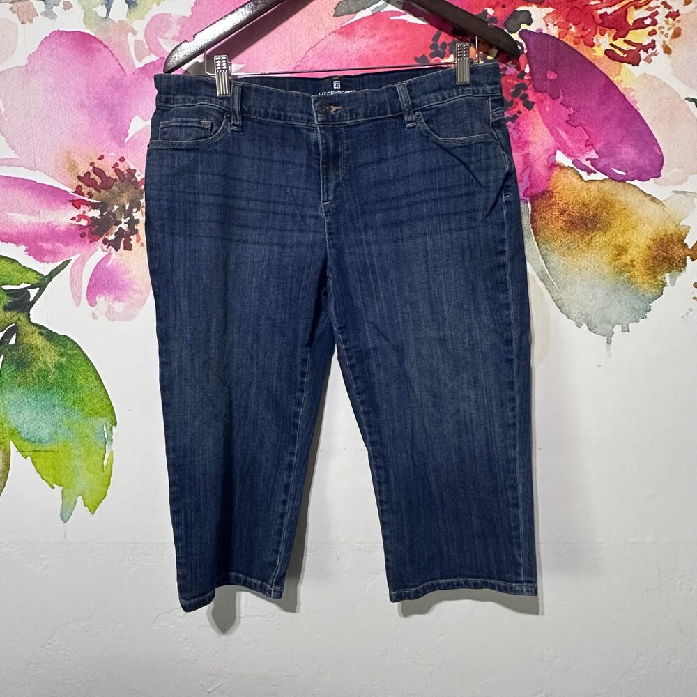 Liz Claiborne Women's Petite Size 14P City Fit Crop Capri Pants Stretch Summer